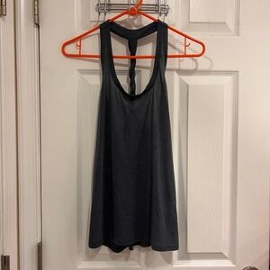 GAPFIT Breathe Charcoal Grey Twist Back Athletic Tank Top
